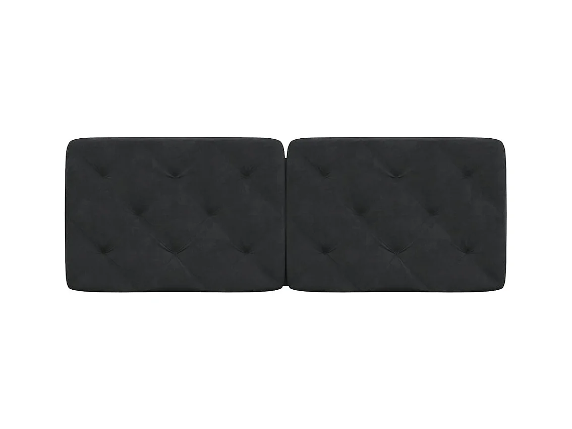 Zwart hoofdbordkussen 140 cm fluweel