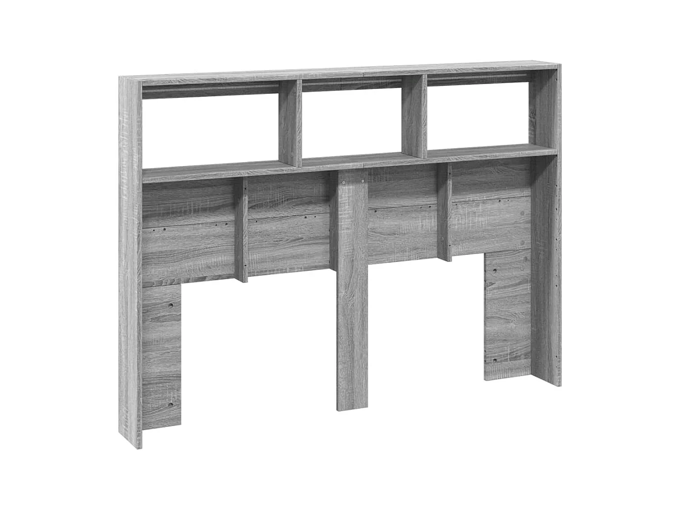 Kopfteil Kleiderschrank mit LED Sonoma grau 140x17x102 cm