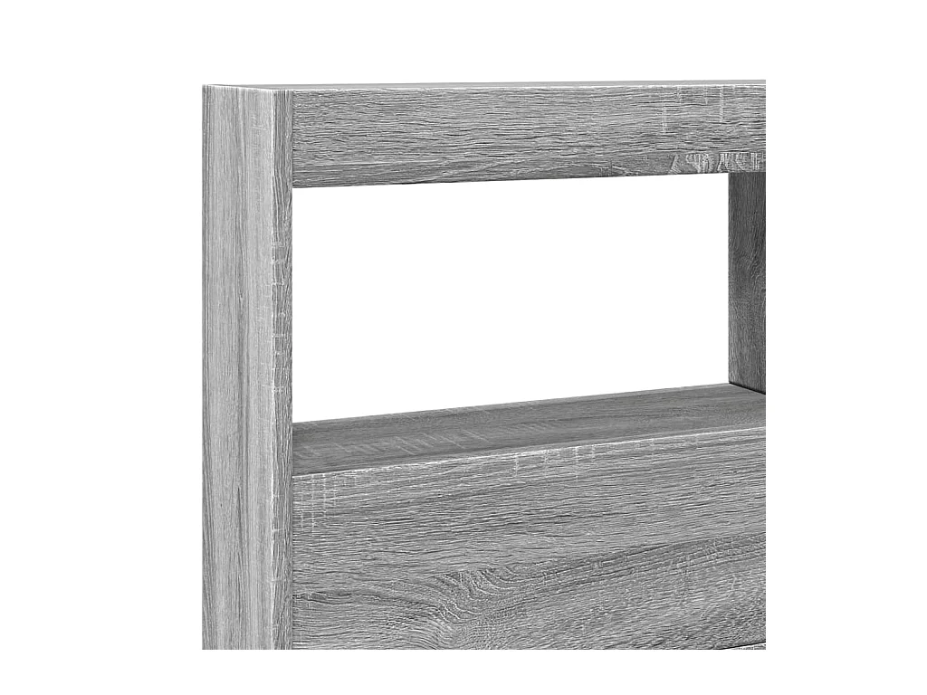 Kopfteil Kleiderschrank mit LED Sonoma grau 140x17x102 cm