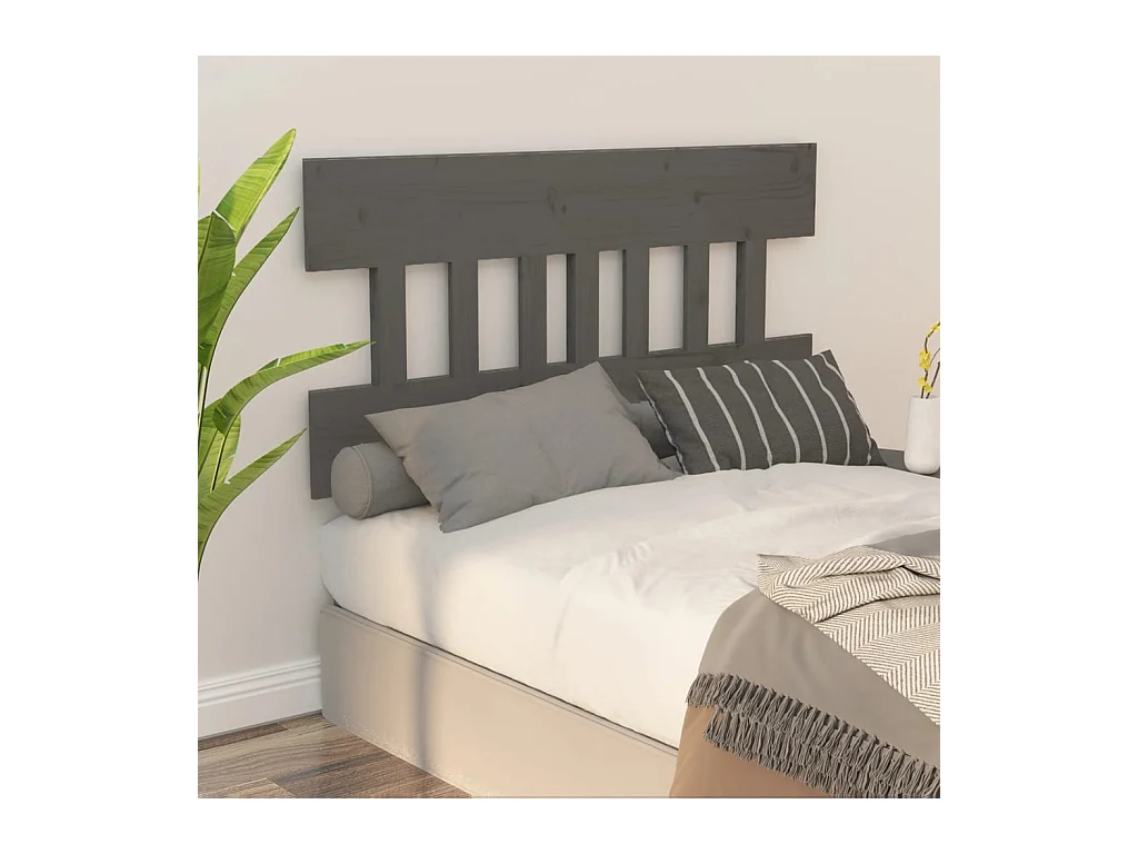 Grijs hoofdbord 163,5x3x81 cm Massief grenenhout