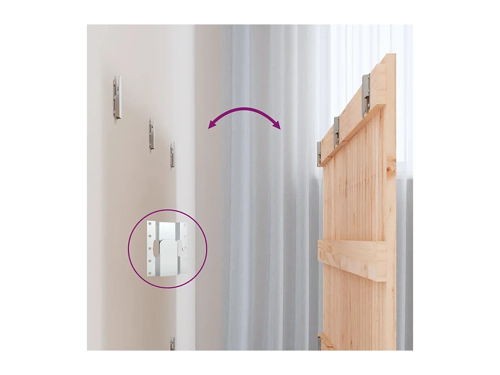 Cabecero de pared 185x3x60 cm Madera maciza de pino