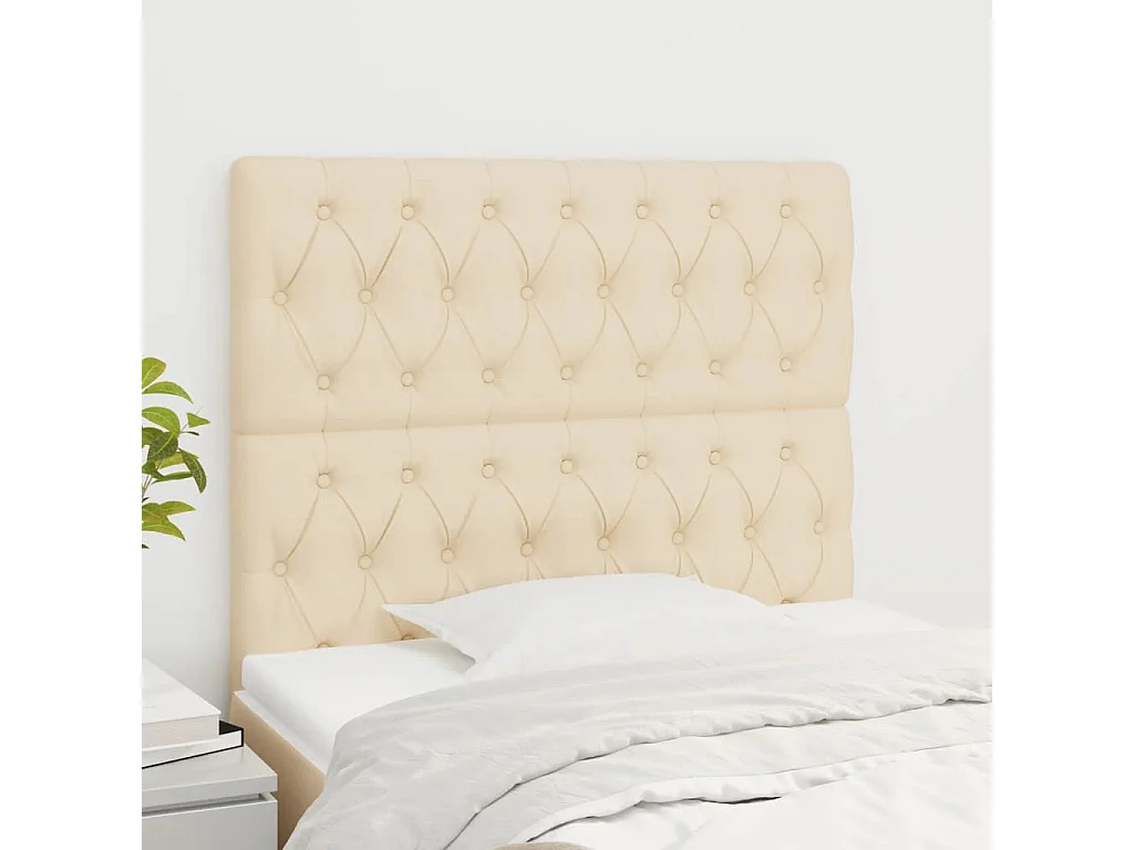 Testiere 2 pezzi Crema 90x7x78/88 cm Tessuto