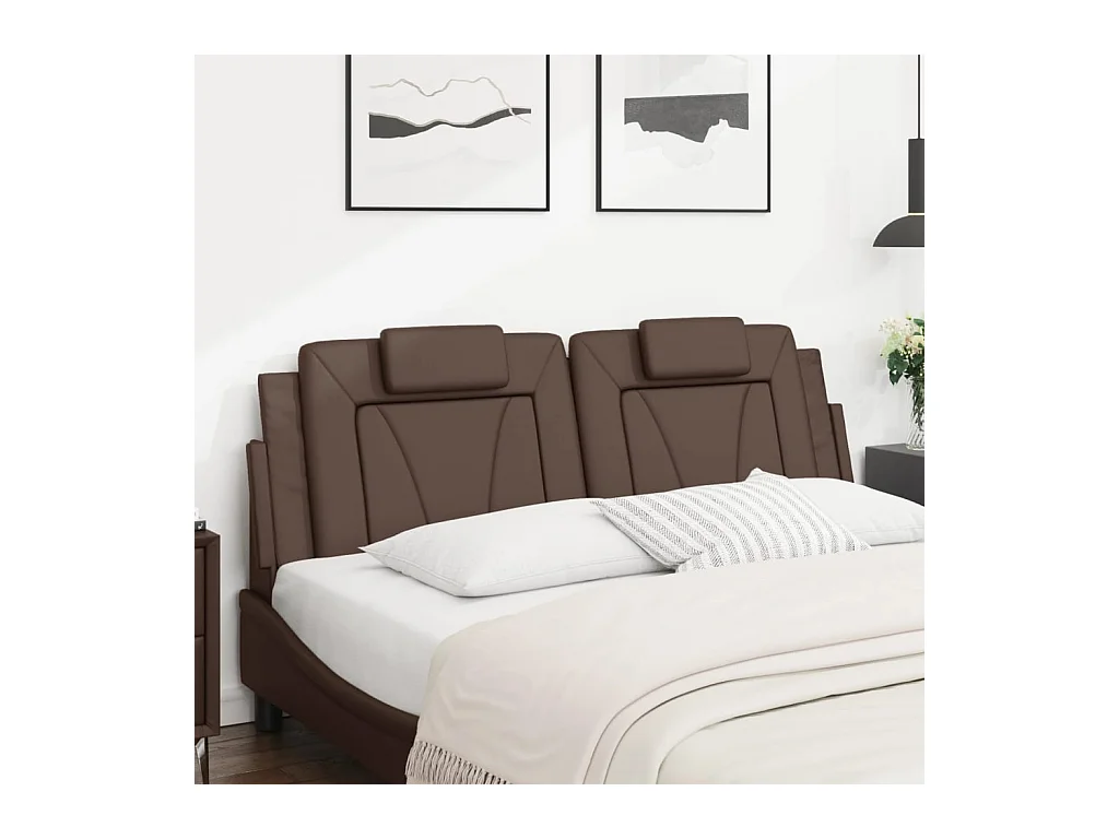 Bruin hoofdbordkussen 160 cm kunstleer