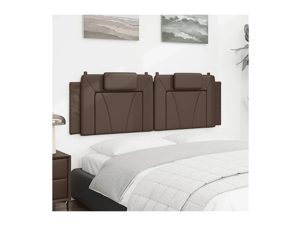 Bruin hoofdbordkussen 160 cm kunstleer