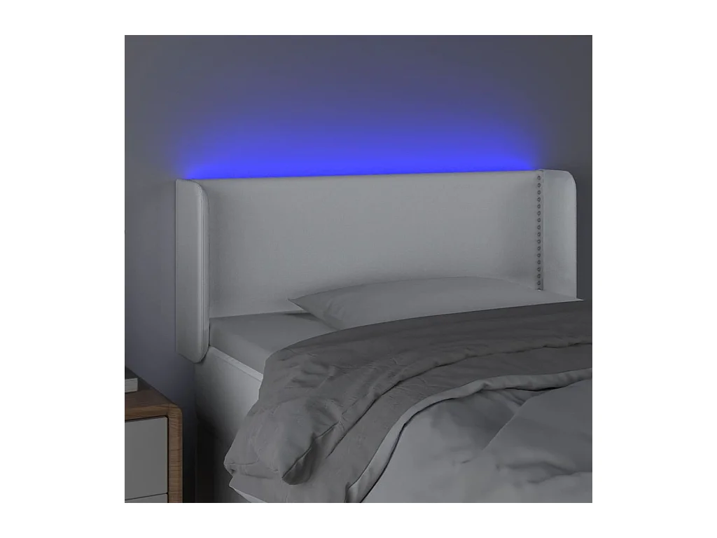 LED Hoofdbord Wit 83x16x78/88 cm Kunstleer