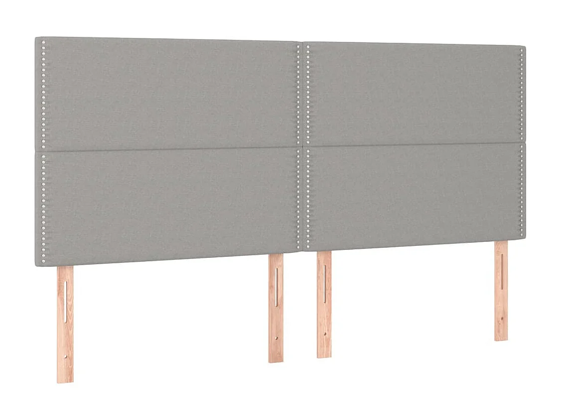 Têtes de lit 4 pcs Gris clair 100x5x78/88 cm Tissu