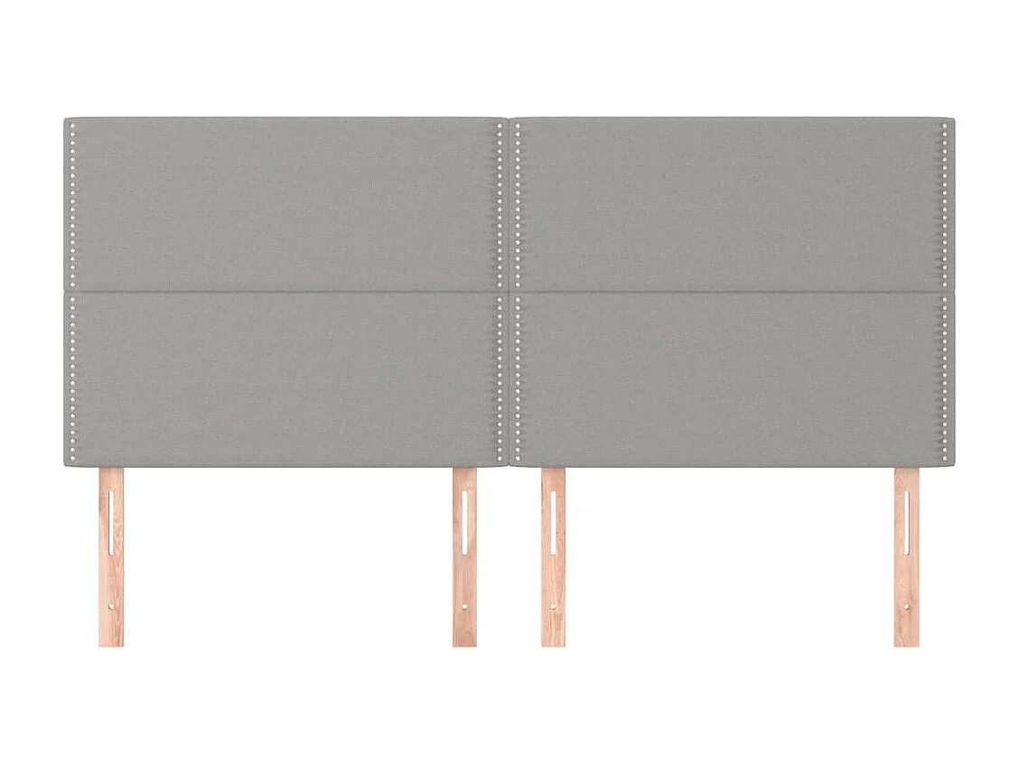 Têtes de lit 4 pcs Gris clair 100x5x78/88 cm Tissu