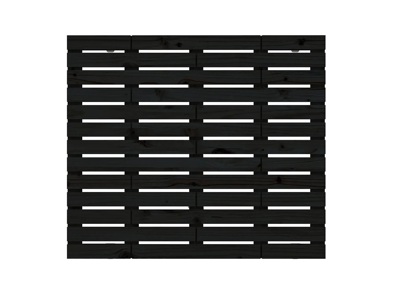 Zwart wandhoofdbord 146x3x91,5 cm Massief grenenhout