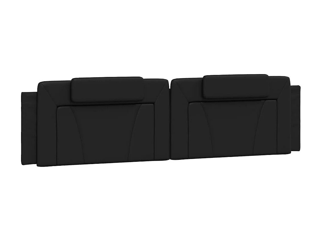 Coussin de tête de lit noir 200 cm similicuir