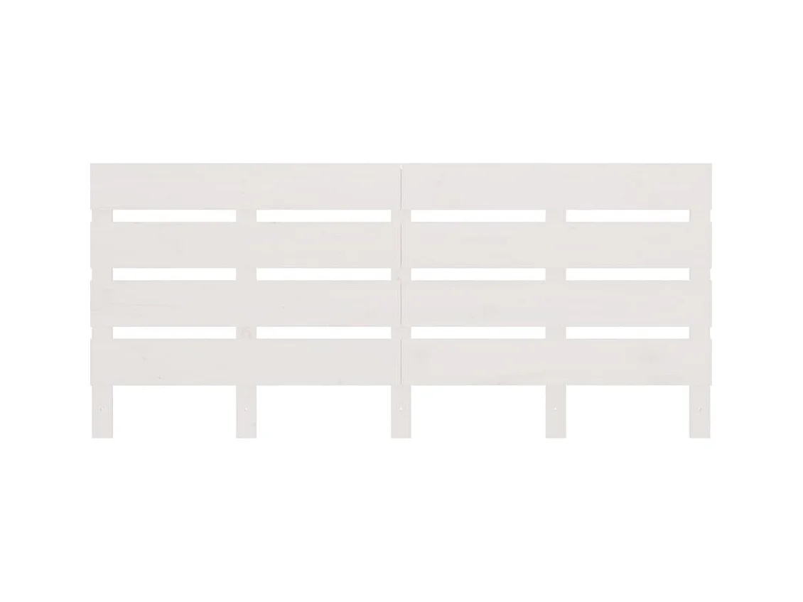 Wit hoofdeinde 200x3x80 cm Massief grenenhout