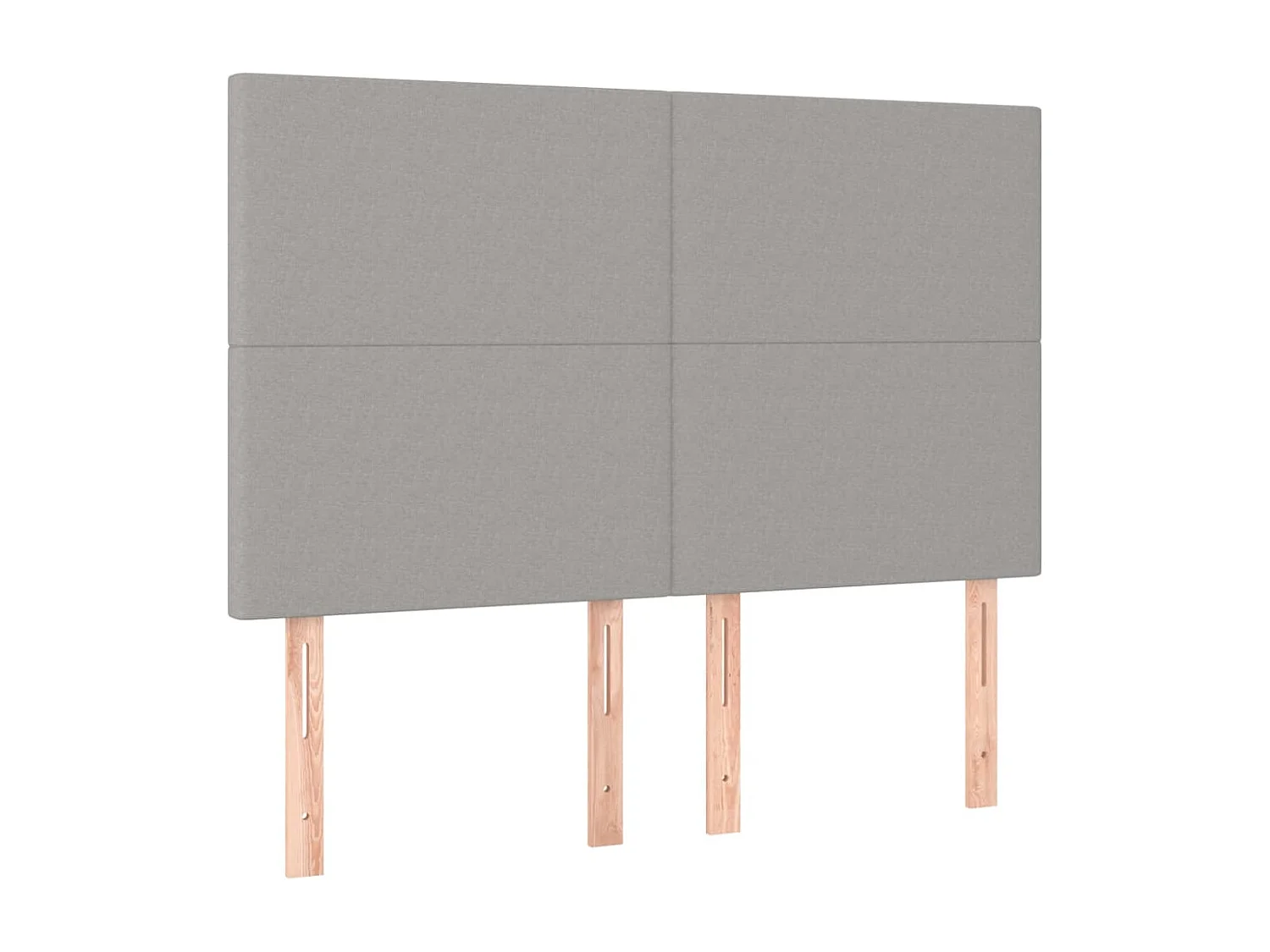 Testiera LED Grigio chiaro 144x5x118/128 cm Tessuto