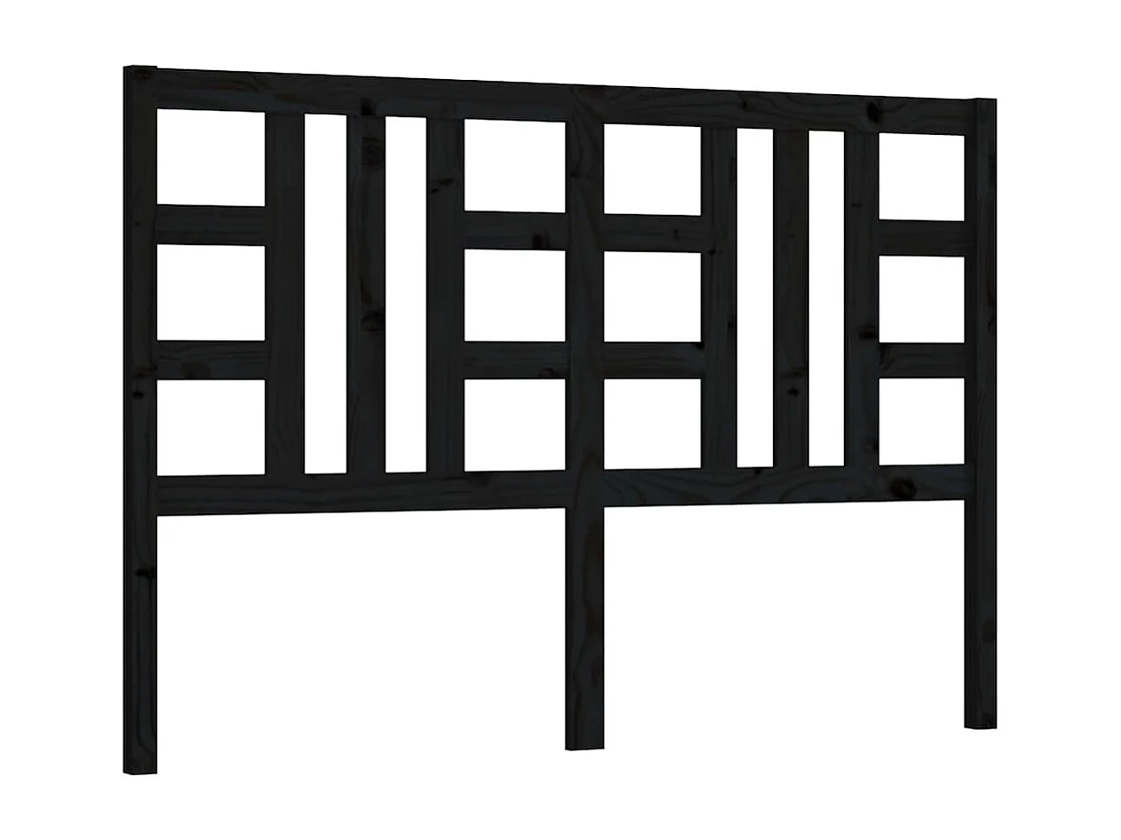 Zwart hoofdbord 166x4x100 cm Massief grenenhout