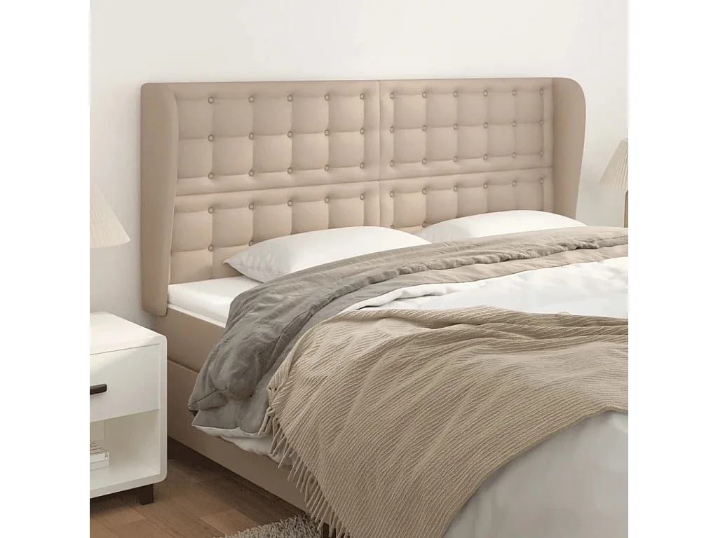 Testiera con ali Cappuccino 163x23x118/128 cm