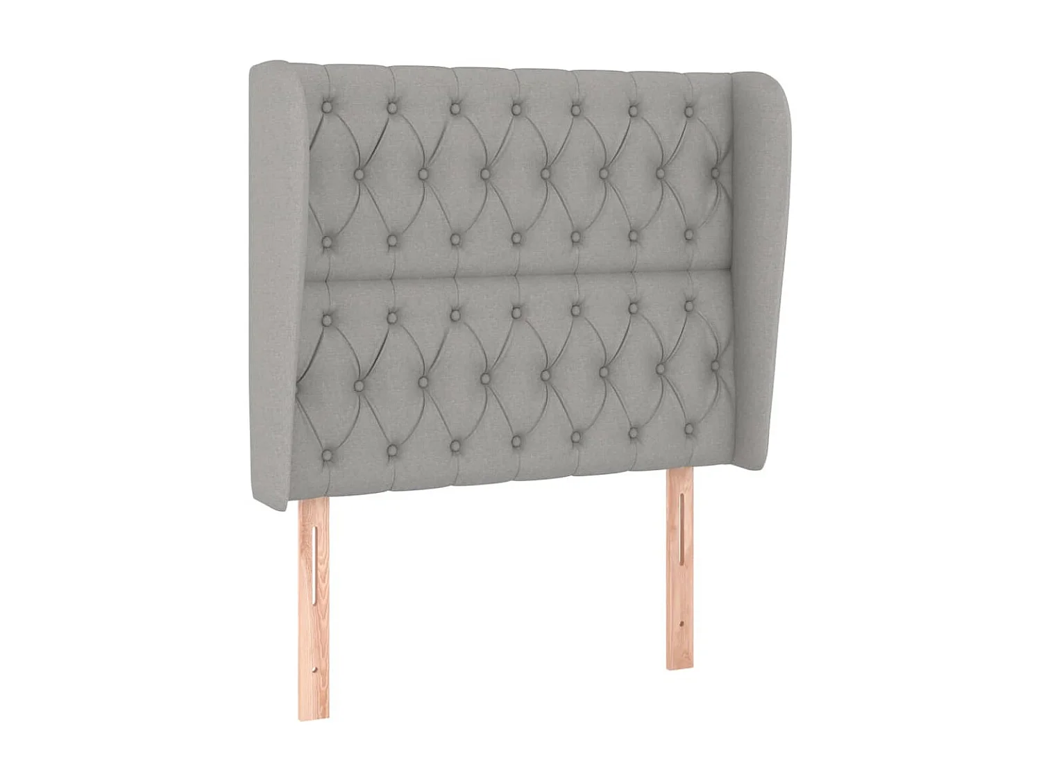 Kopfteil mit Flügeln Hellgrau 93x23x118/128 cm Stoff