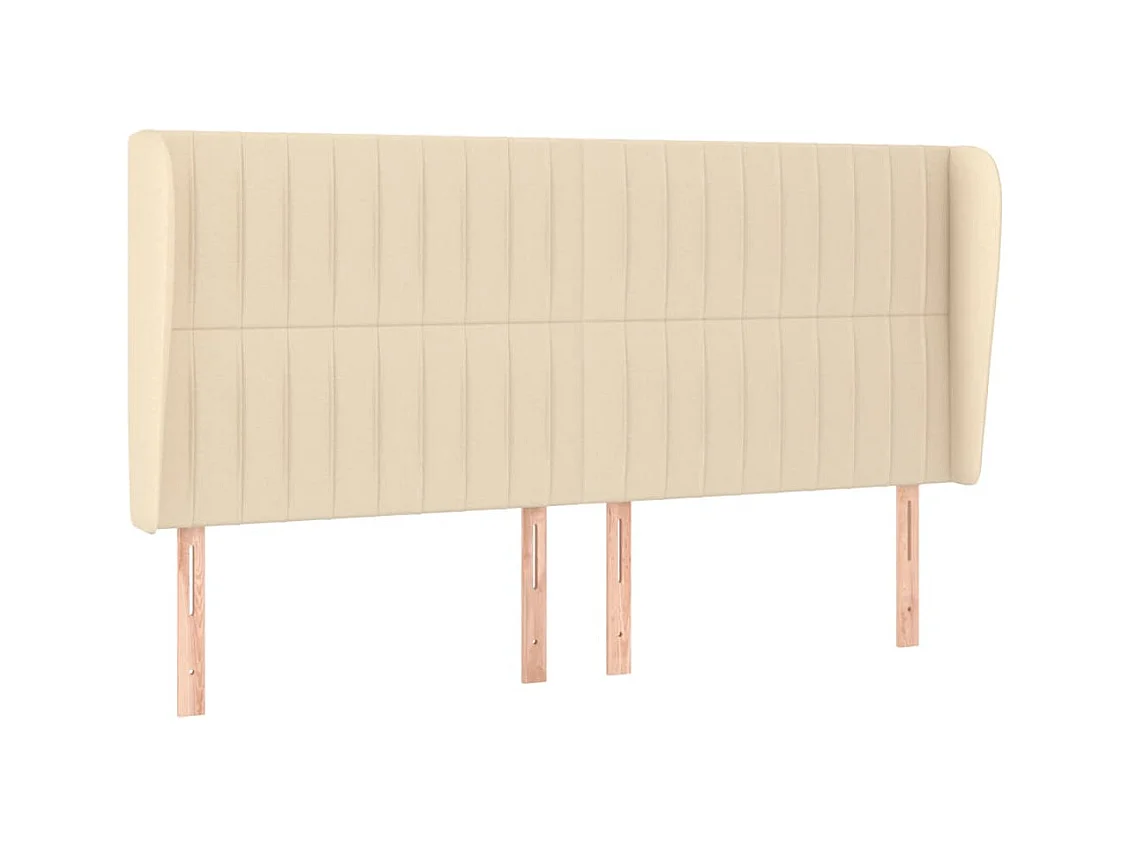 Tête de lit avec oreilles Crème 203x23x118/128 cm Tissu
