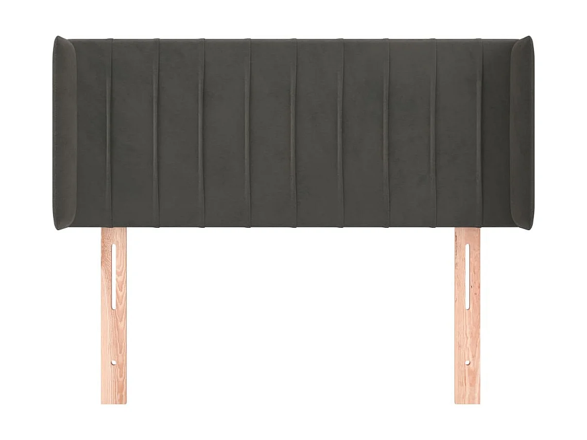 Kopfteil mit Flügeln Dunkelgrau 93x16x78/88 cm Samt
