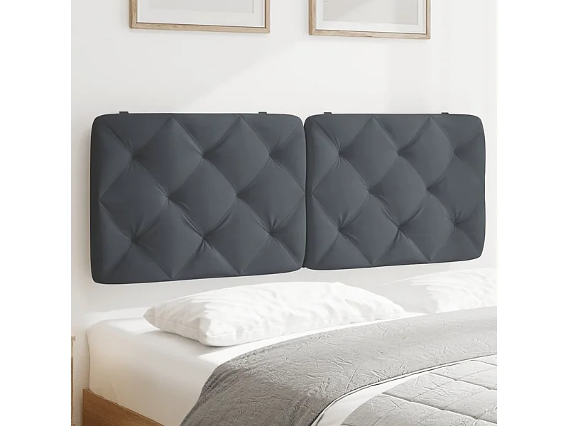 Cojín cabecero gris oscuro terciopelo 120 cm