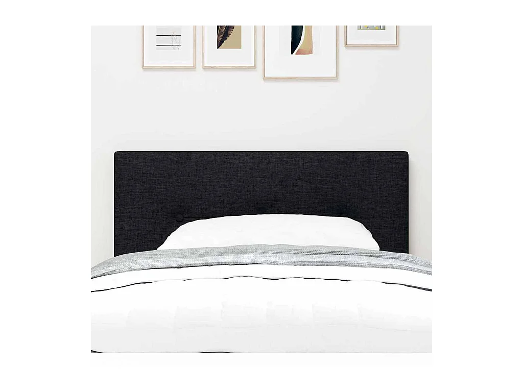 Tête de Lit LED avec des lumières à LED Noir 100 cm tissu