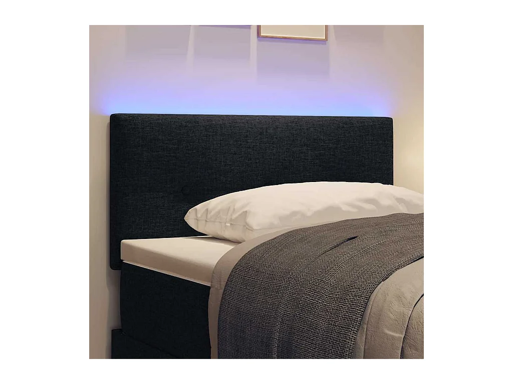 Tête de Lit LED avec des lumières à LED Noir 100 cm tissu