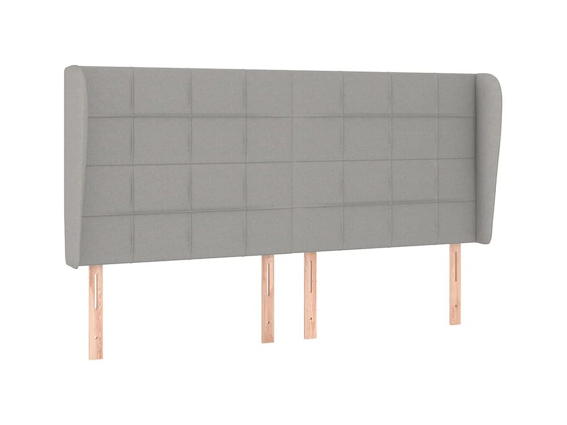 Testiera con ali Grigio chiaro 163x23x118/128 cm Tessuto