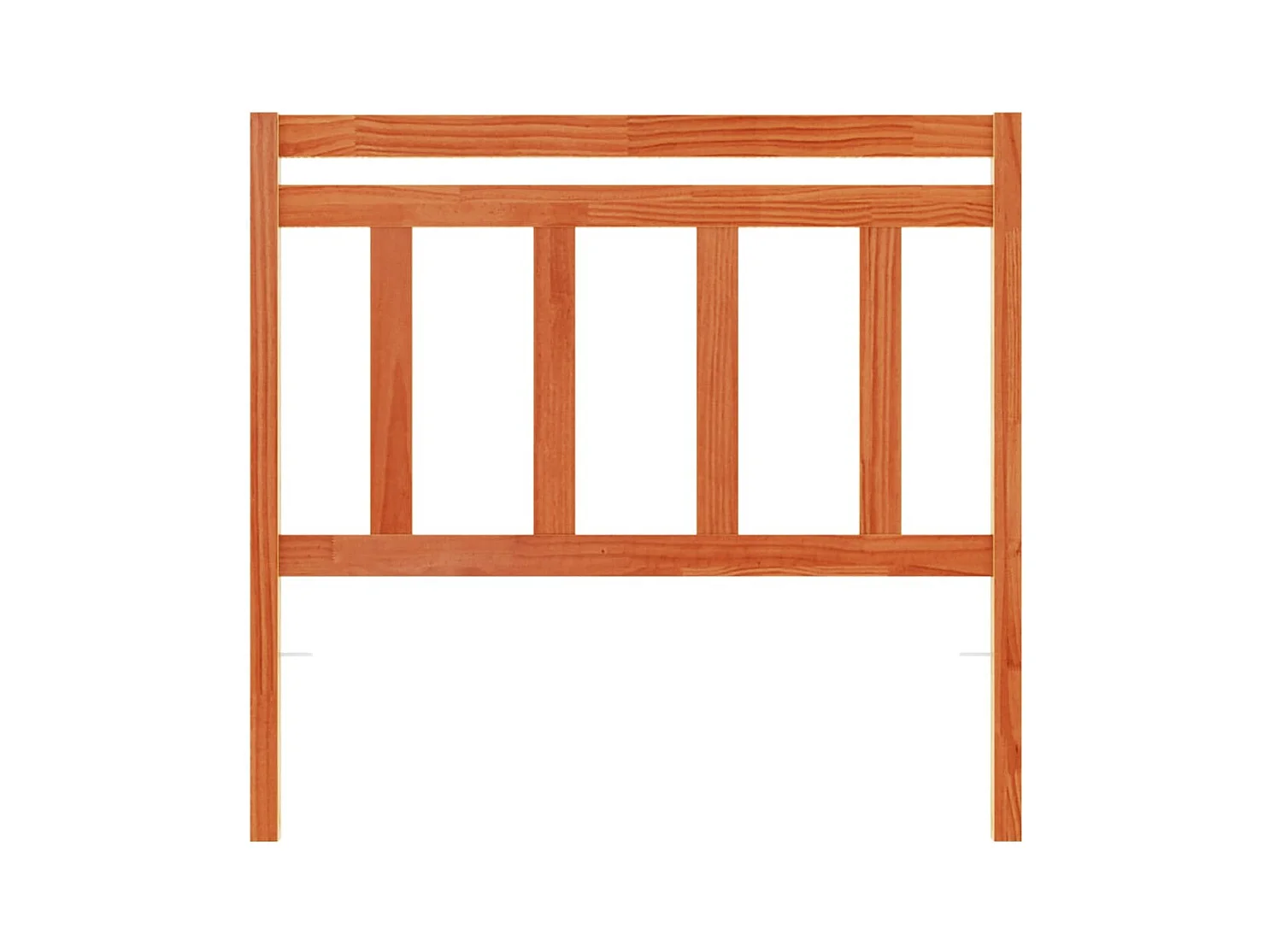 Testiera in legno massello di pino da 100 cm in cera marrone