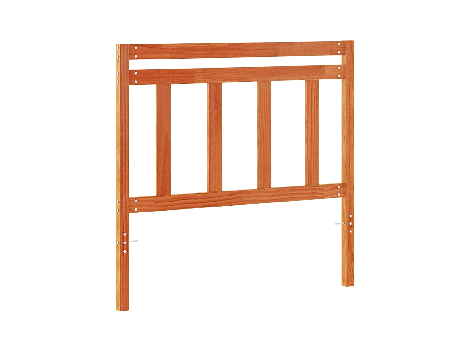 Testiera in legno massello di pino da 100 cm in cera marrone