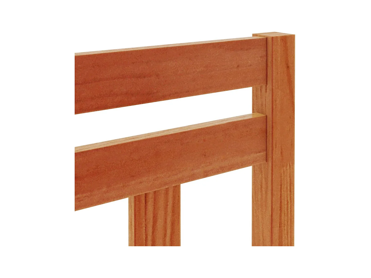 Testiera in legno massello di pino da 100 cm in cera marrone