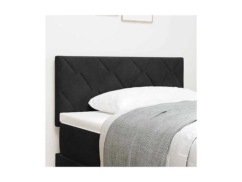 Tête de Lit LED avec des lumières à LED Noir 90 cm Velours