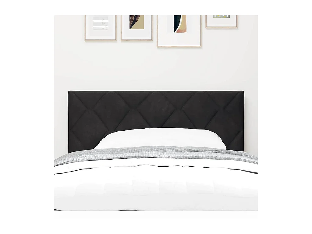 Tête de Lit LED avec des lumières à LED Noir 90 cm Velours