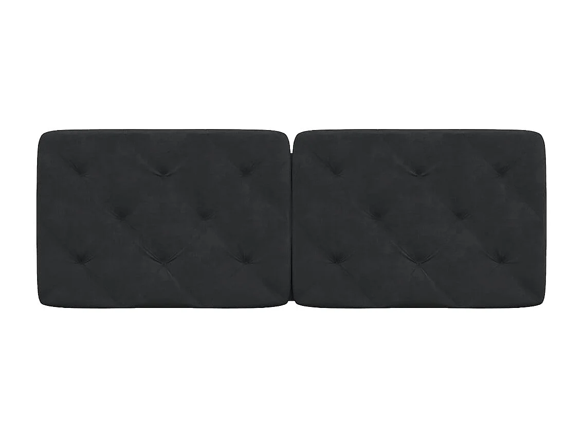 Schwarzes Kopfteilkissen 120 cm Samt