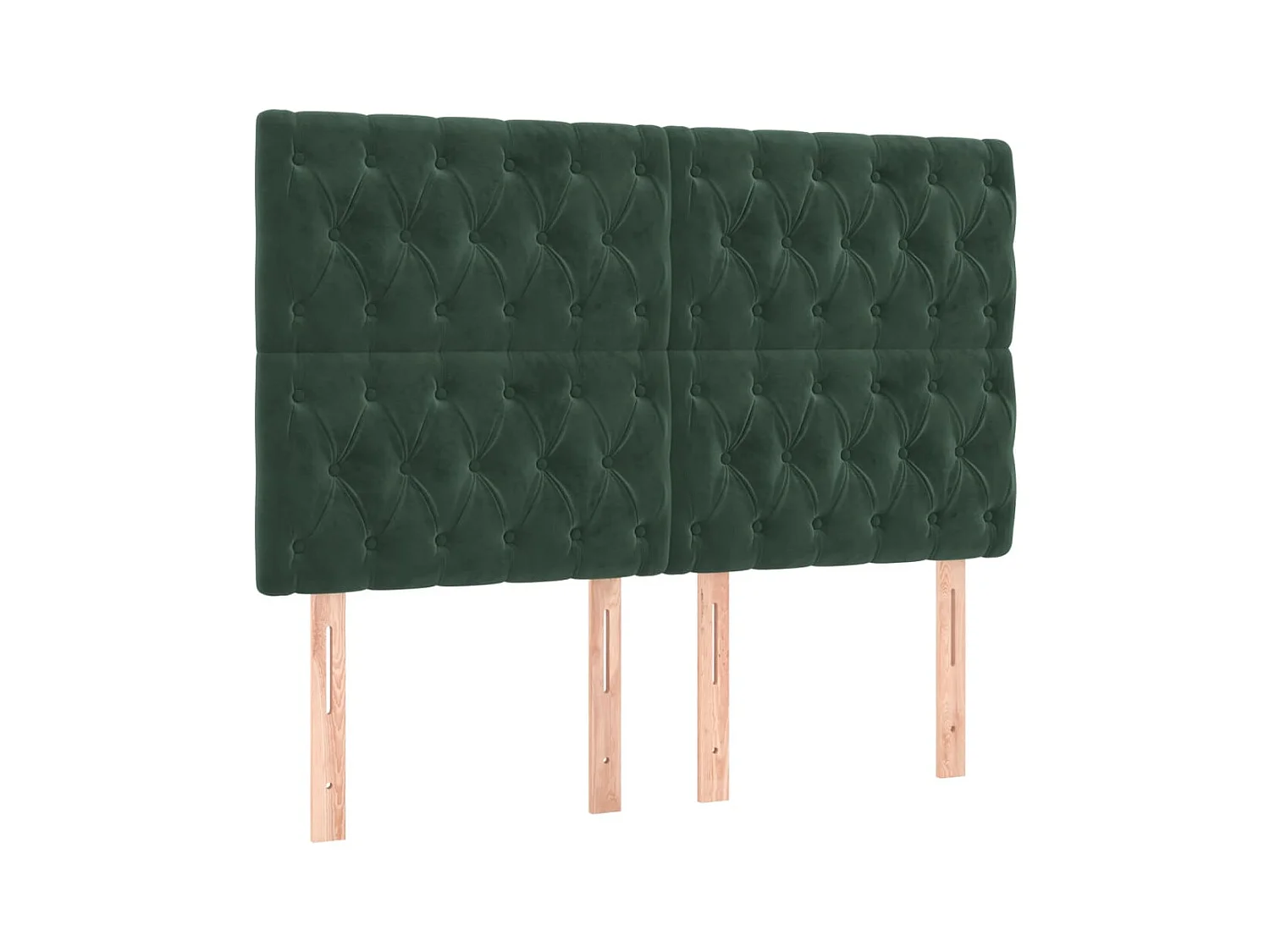 Hoofdborden 4 stuks Donkergroen 72x7x78/88 cm Fluweel