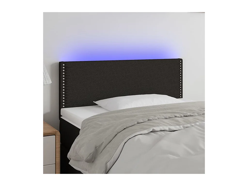 LED hoofdbord Zwart 100x5x78/88 cm Stof