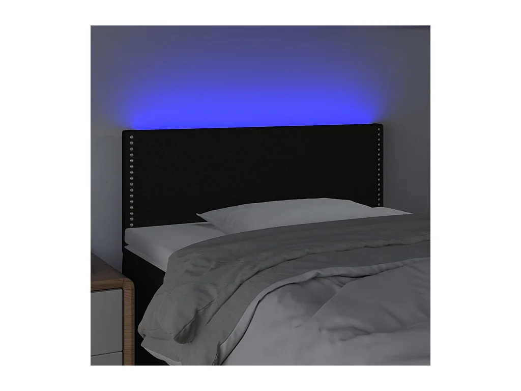LED hoofdbord Zwart 100x5x78/88 cm Stof