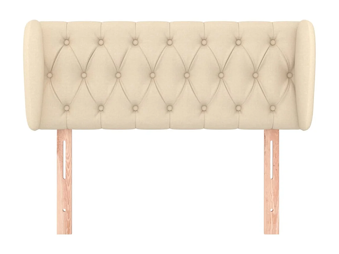 Testiera con ali Crema 103x23x78/88 cm Tessuto