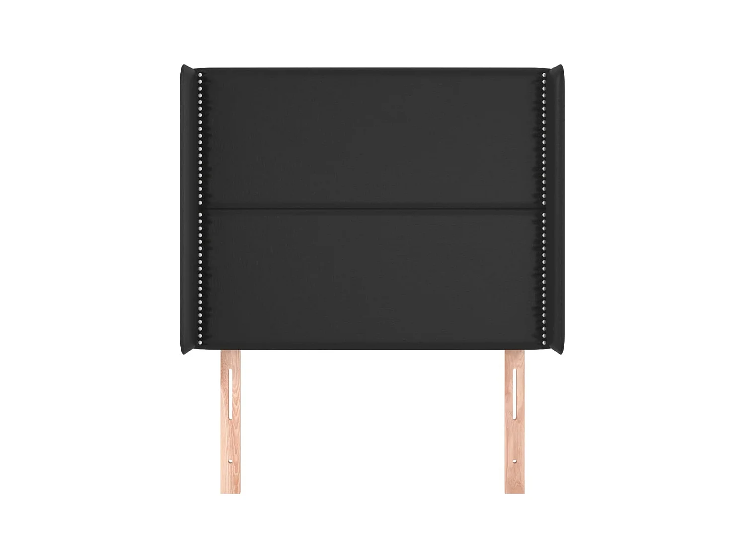 Testiera con ali Nero 83x16x118/128 cm Ecopelle