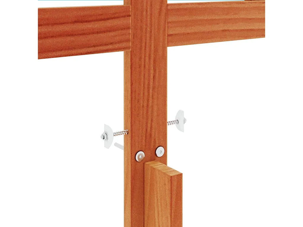 Testiera in legno massello di pino da 135 cm in cera marrone