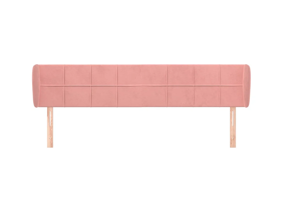 Tête de lit avec oreilles Rose 203x23x78/88 cm Velours