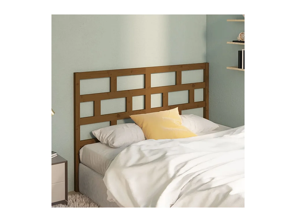 Tête de lit Marron miel 126x4x100 cm Bois massif de pin
