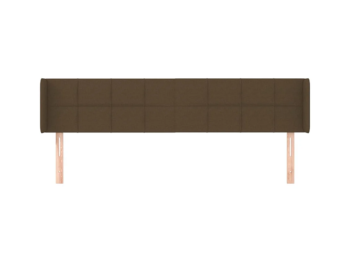 Tête de lit avec oreilles Marron Foncé 203x16x78/88 cm Tissu
