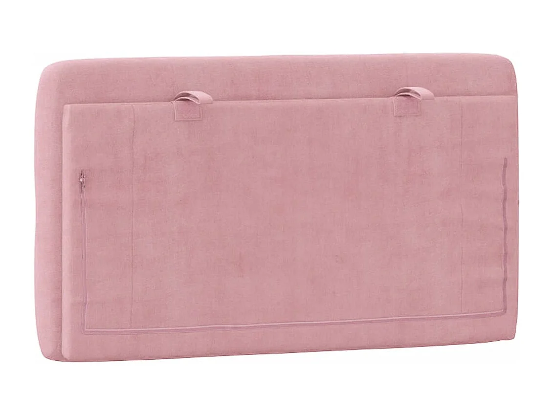 Roze hoofdbordkussen 90 cm fluweel
