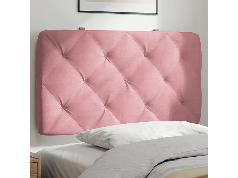 Cuscino testiera rosa 90 cm velluto