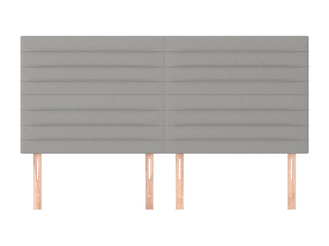 Têtes de lit 4 pcs Gris clair 90x5x78/88 cm Tissu