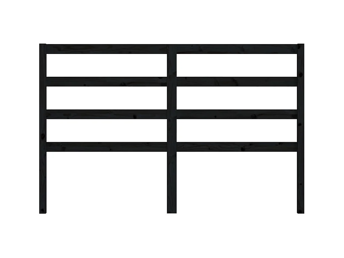 Tête de lit Noir 146x4x100 cm Bois massif de pin