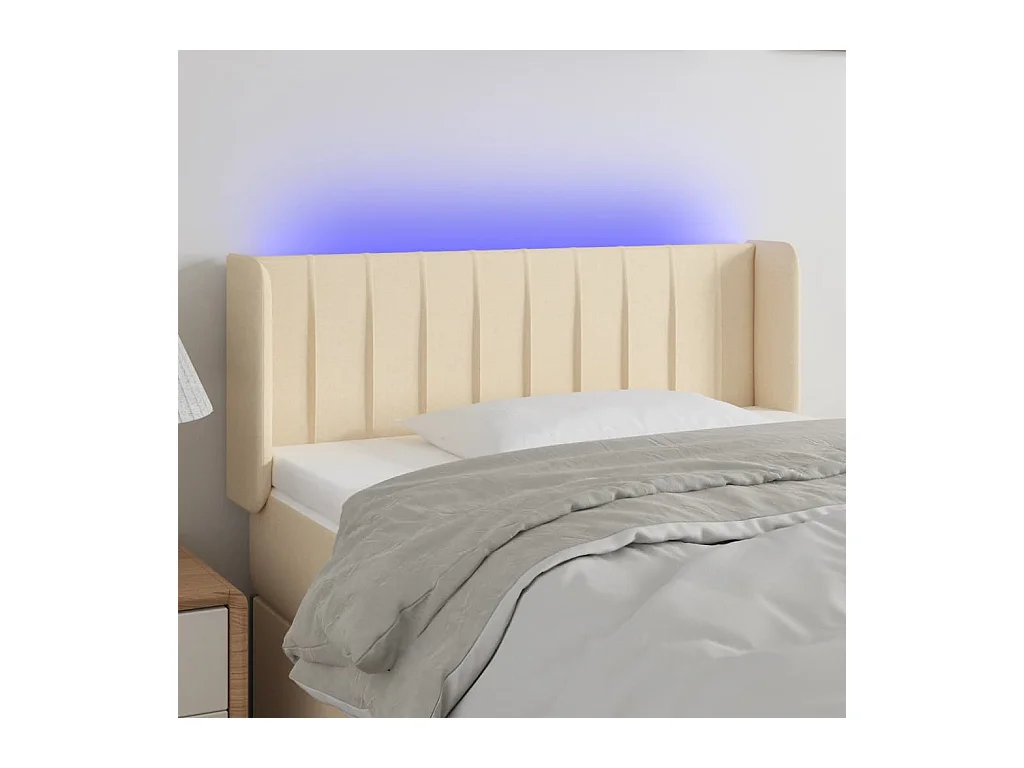 LED Hoofdbord Crème 83x16x78/88 cm Stof