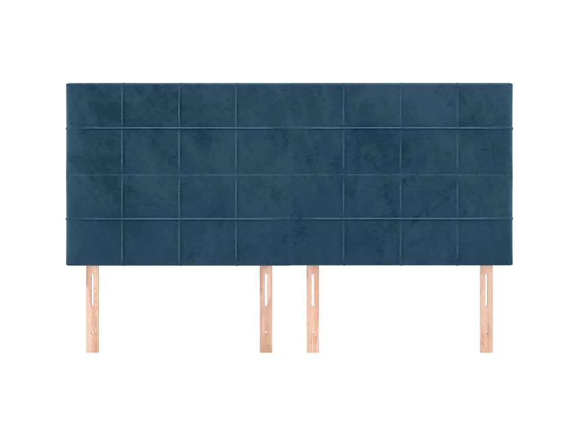 Hoofdborden 4 stuks Donkerblauw 80x5x78/88 cm Fluweel