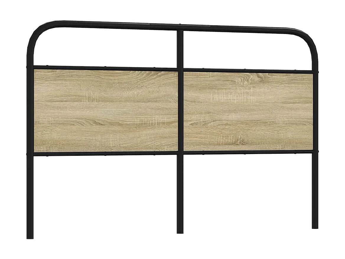 Tête de lit chêne sonoma 160 cm acier et bois d'ingénierie
