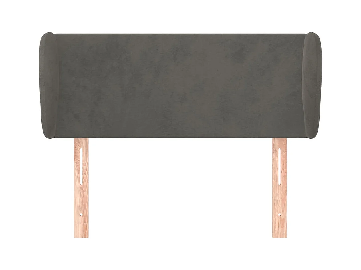 Testiera con ali Grigio scuro 93x23x78/88 cm Velluto