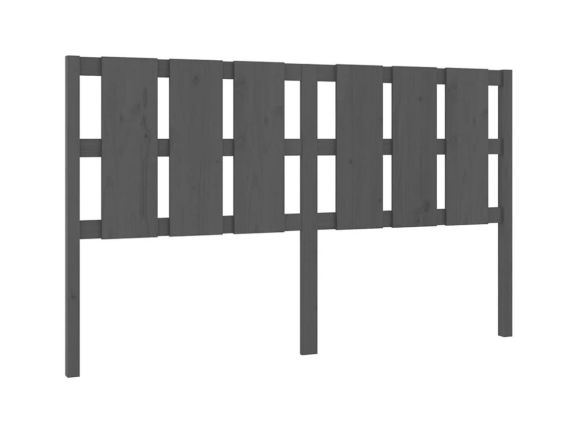 Grijs hoofdbord 165,5x4x100 cm Massief grenenhout