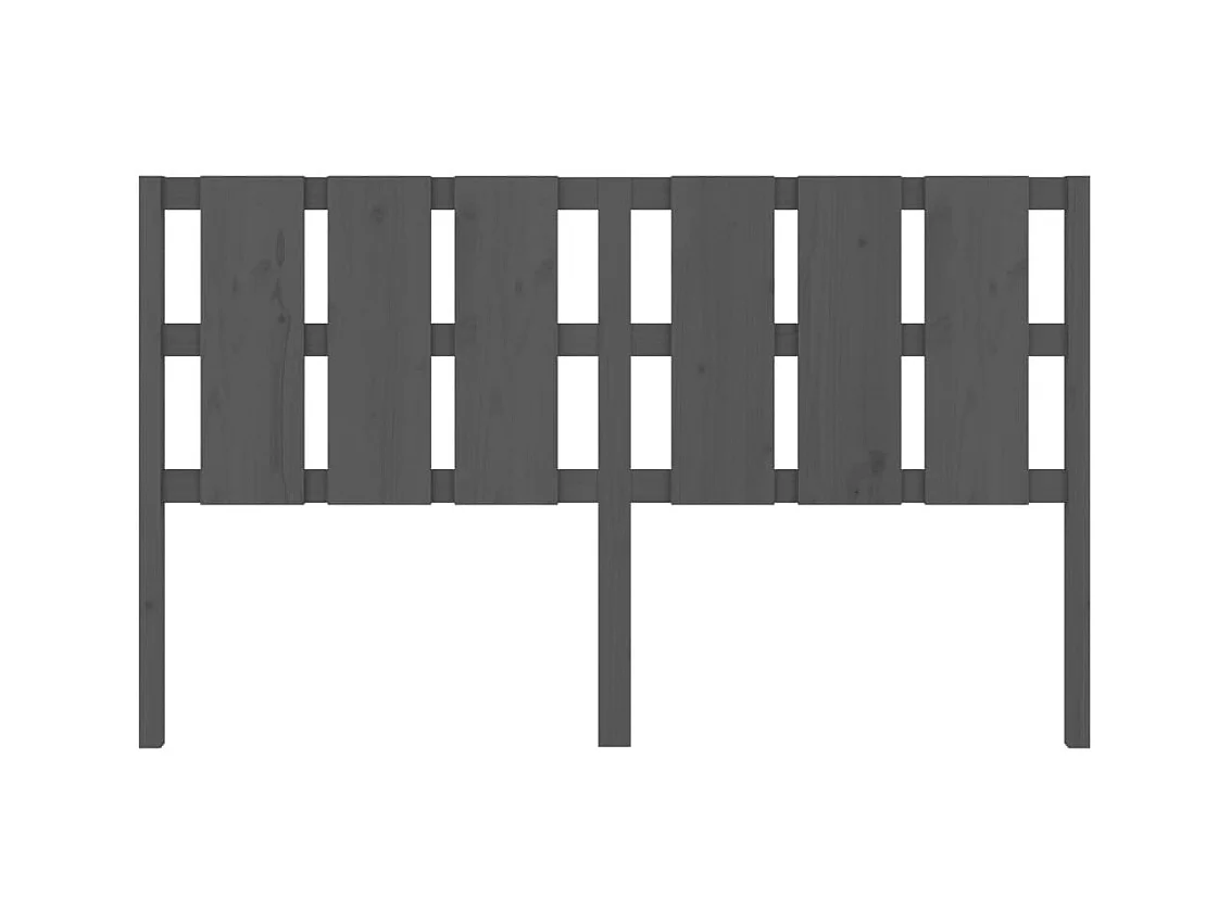 Grijs hoofdbord 165,5x4x100 cm Massief grenenhout