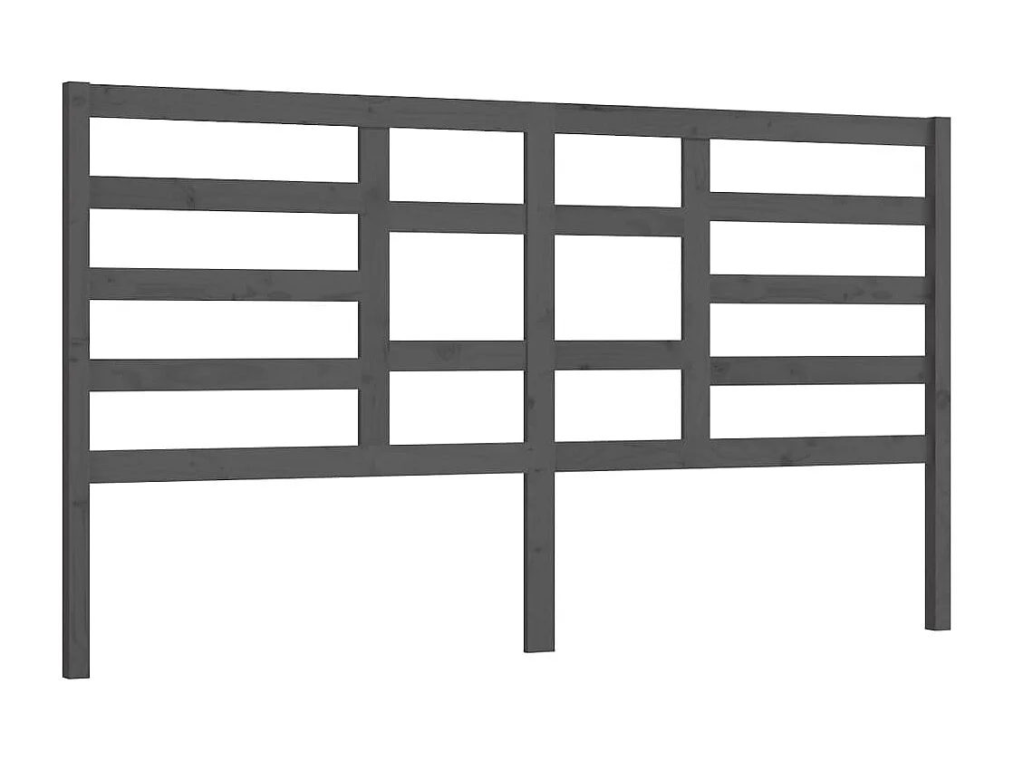 Tête de lit Gris 206x4x104 cm Bois massif de pin